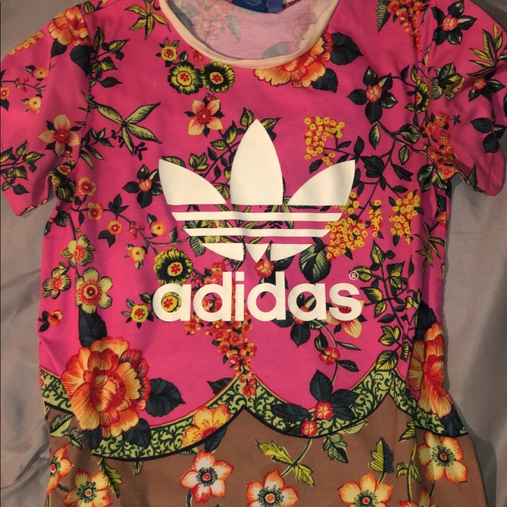 Rare floral adidas shirt